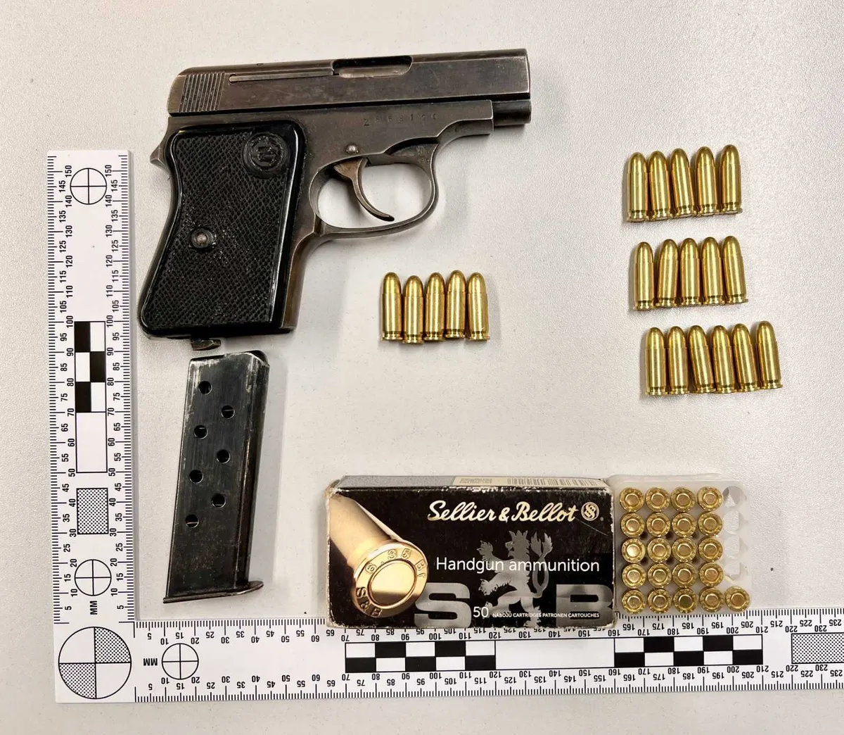 Med hišno preiskavo v Grosupljem zasegli pištolo in ukradene registrske tablice