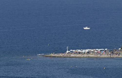 Slovenija, Izola, 15.08.2022, Obmorsko mesto Izola. plaža,