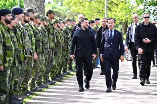 Volodimir Zelenski in Ulf Kristersson