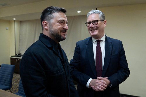 Volodimir Zelenski in Keir Starmer