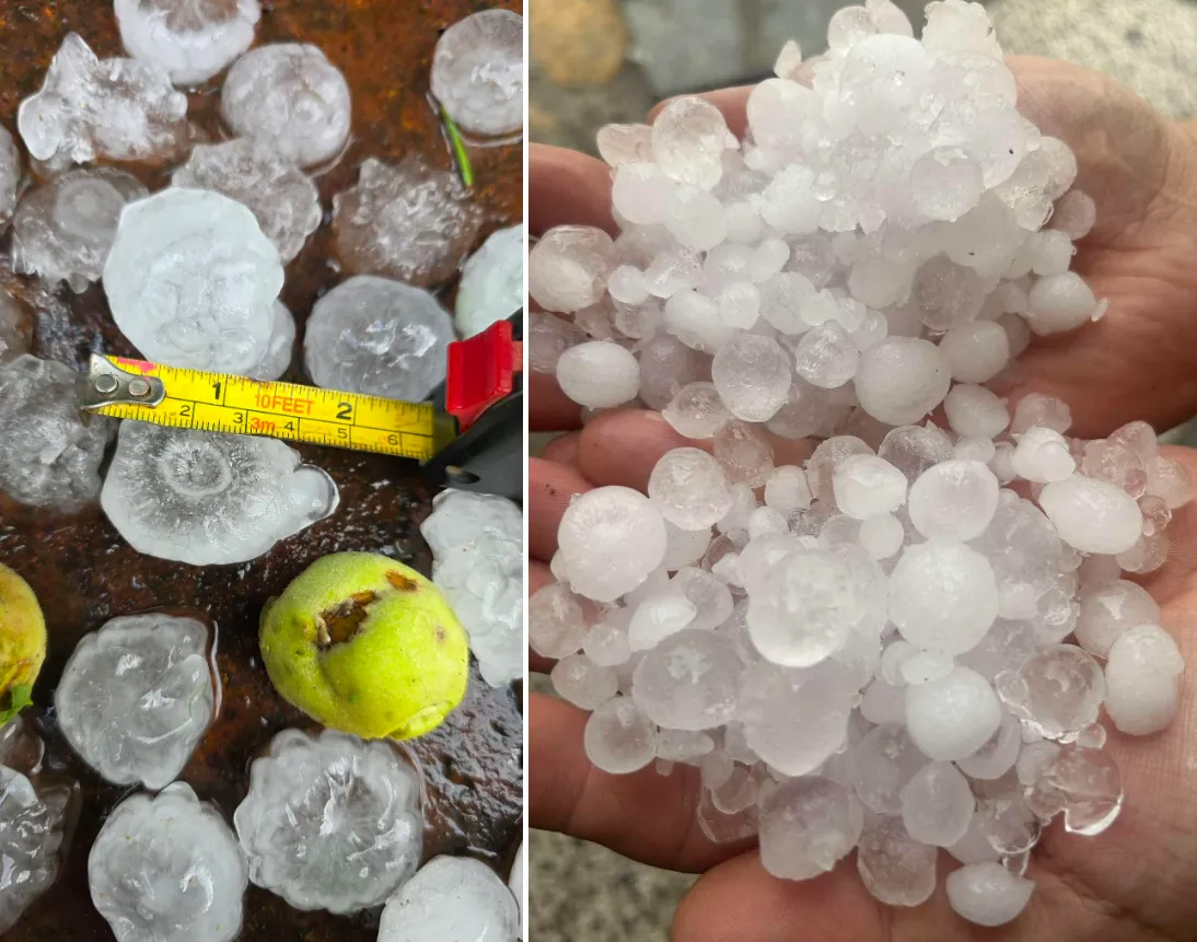 Na vzhodu države vetrolom in poplave, marsikje je padala toča