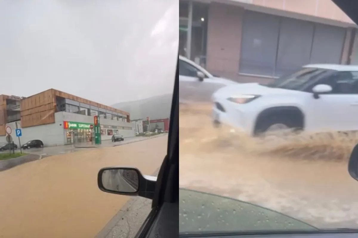 Močne nevihte na Koroškem in Štajerskem poplavile ceste, padala je tudi toča (VIDEO)