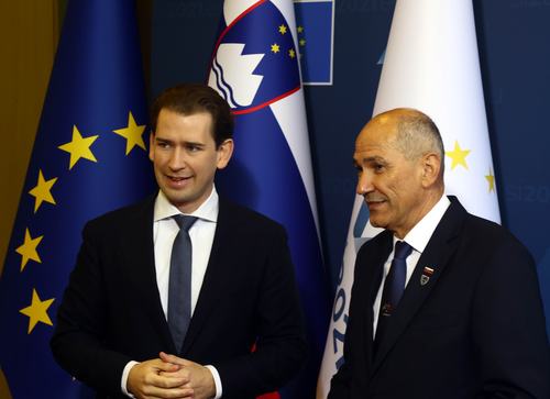 Sebastian Kurz in Janez Janša