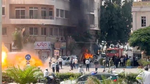 Med Macronovim obiskom Damaska odjeknili eksploziji