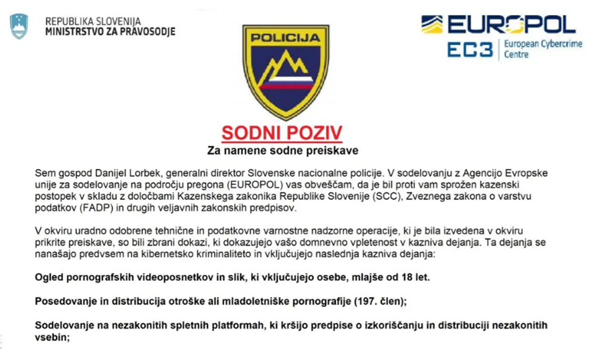 Ste prejeli sodni poziv? Policija svetuje, kako ravnati