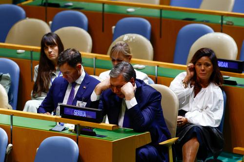 Aleksandar Vučić med govorom Benjamina Netanjahuja