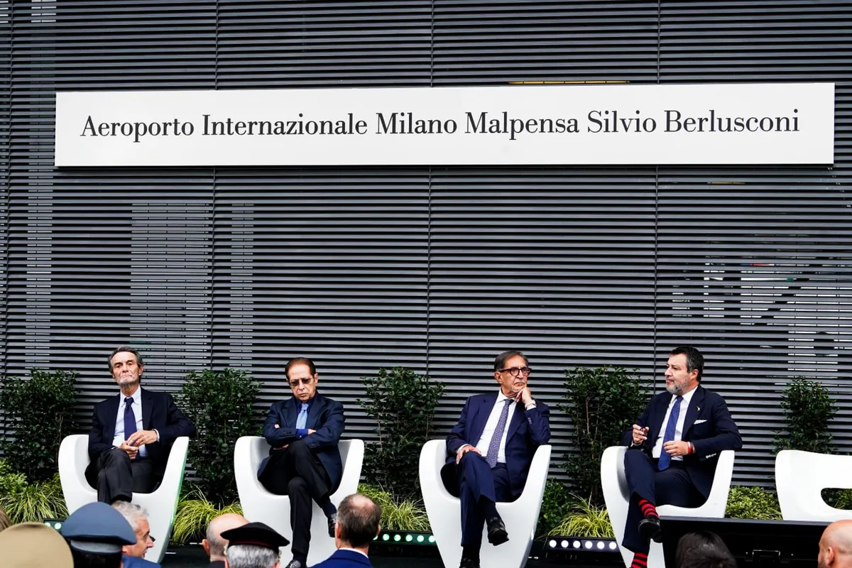 Milansko letališče Malpensa odslej uradno nosi Berlusconijevo ime