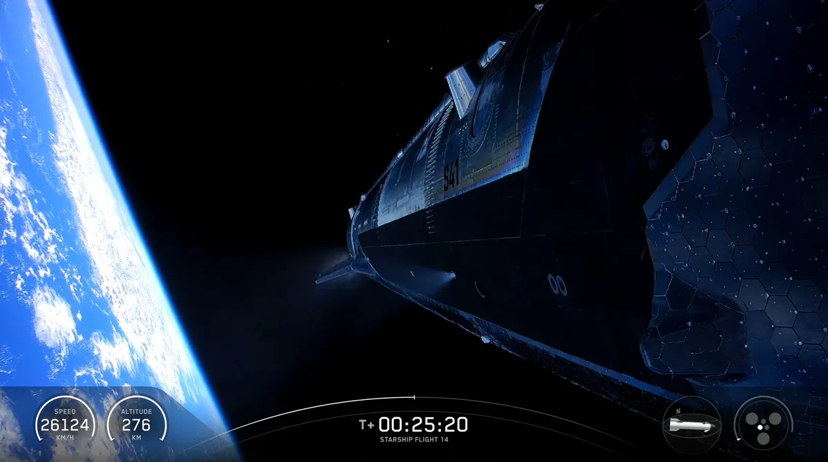 Raketa Starship prvič dosegla Zemljino orbito