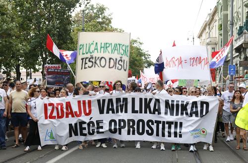 Protest za Liko v Zagrebu