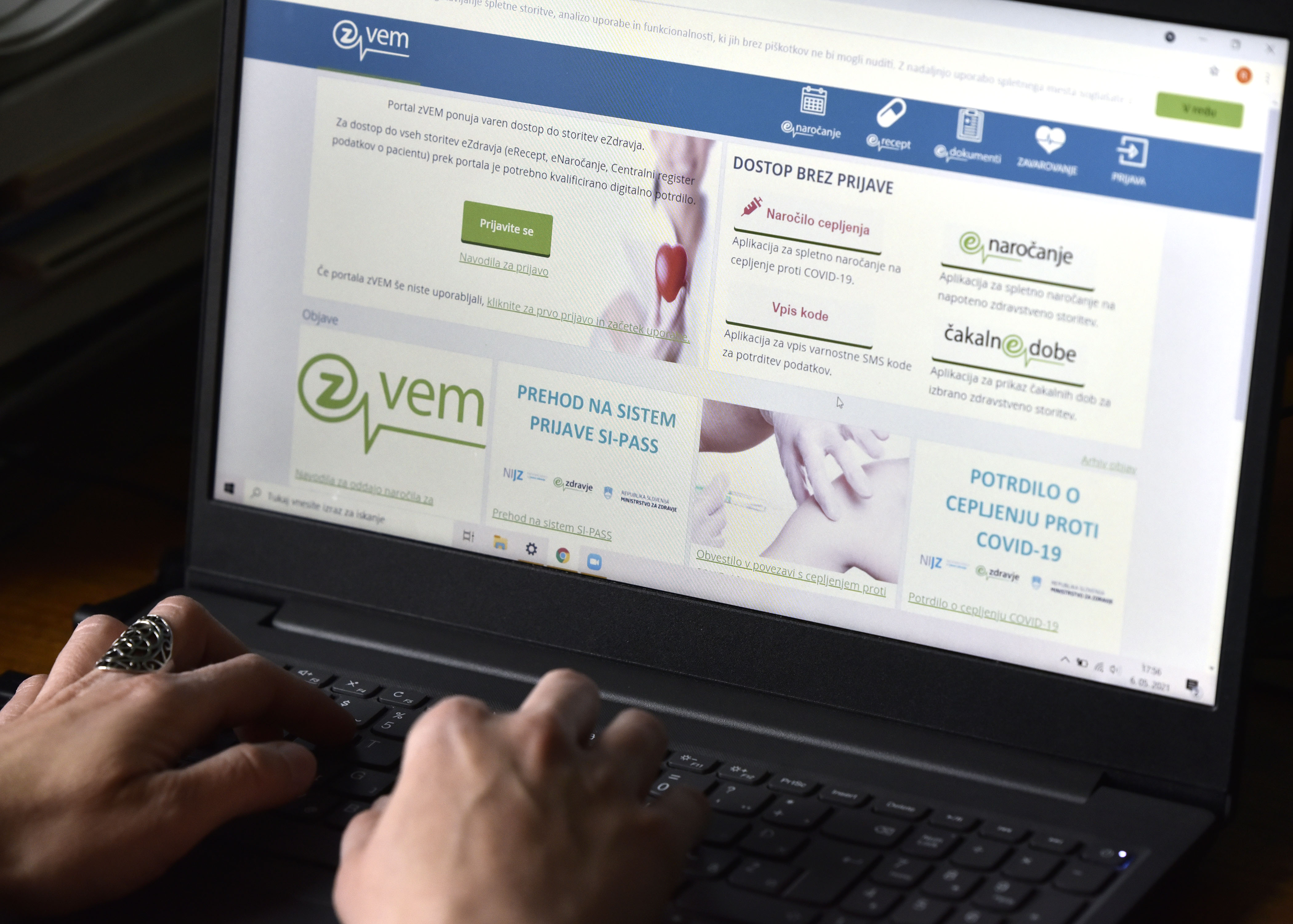 Cepljenje, Covid 19, internetna stran ZVEM, prijava