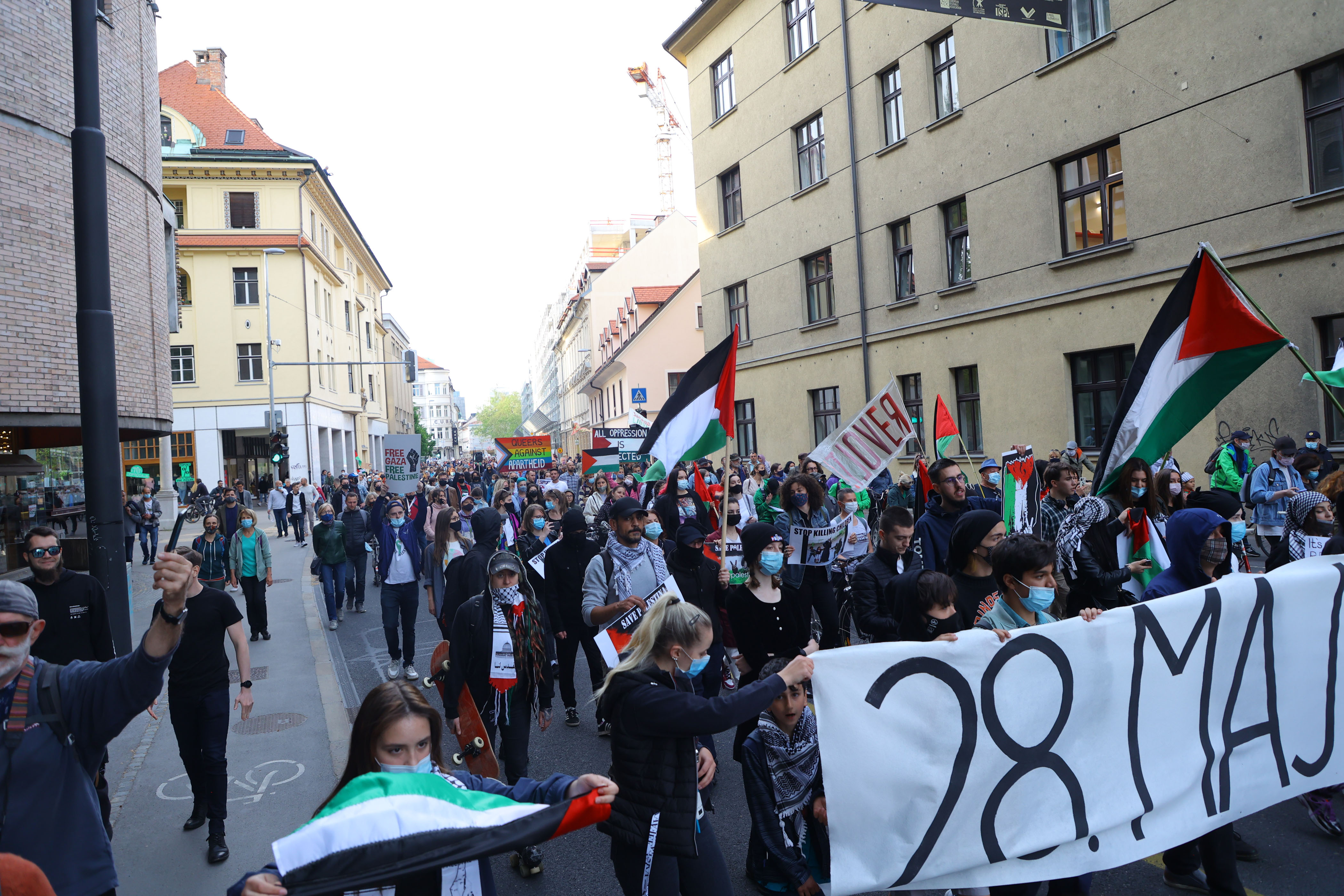 protest, protestniki, kolesarji