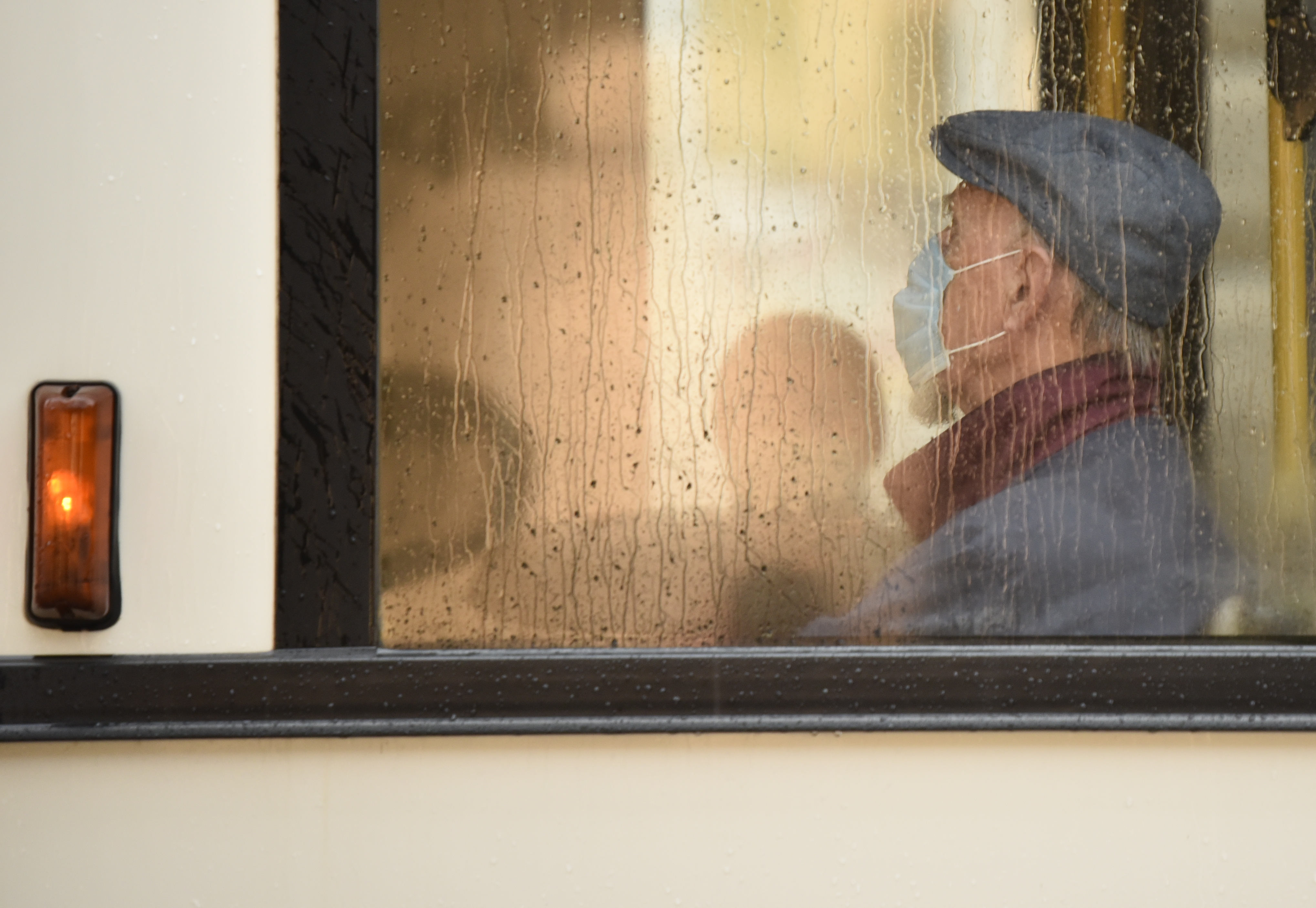 zaščitna, maska, avtobus