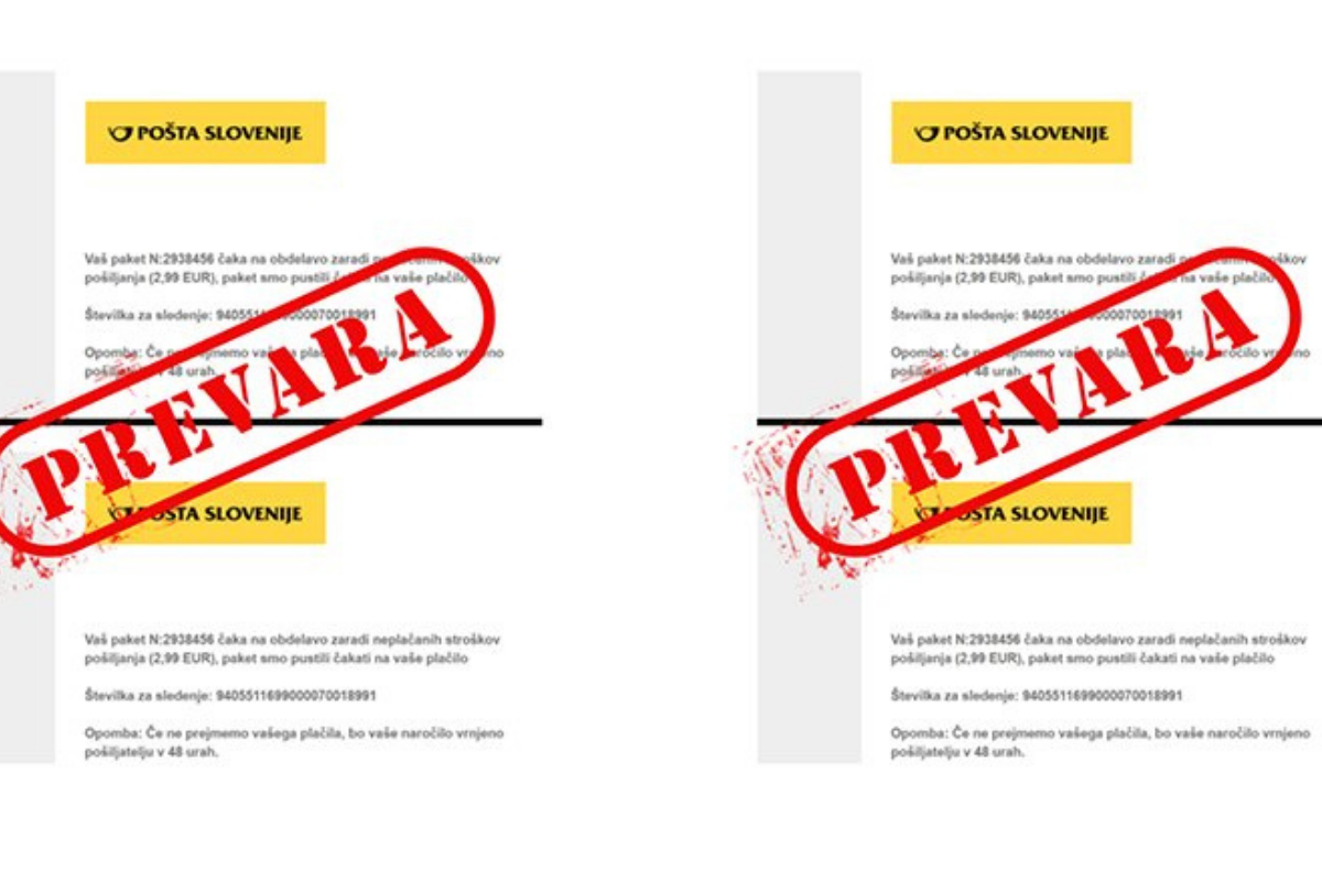 Pošta Slovenije prevara