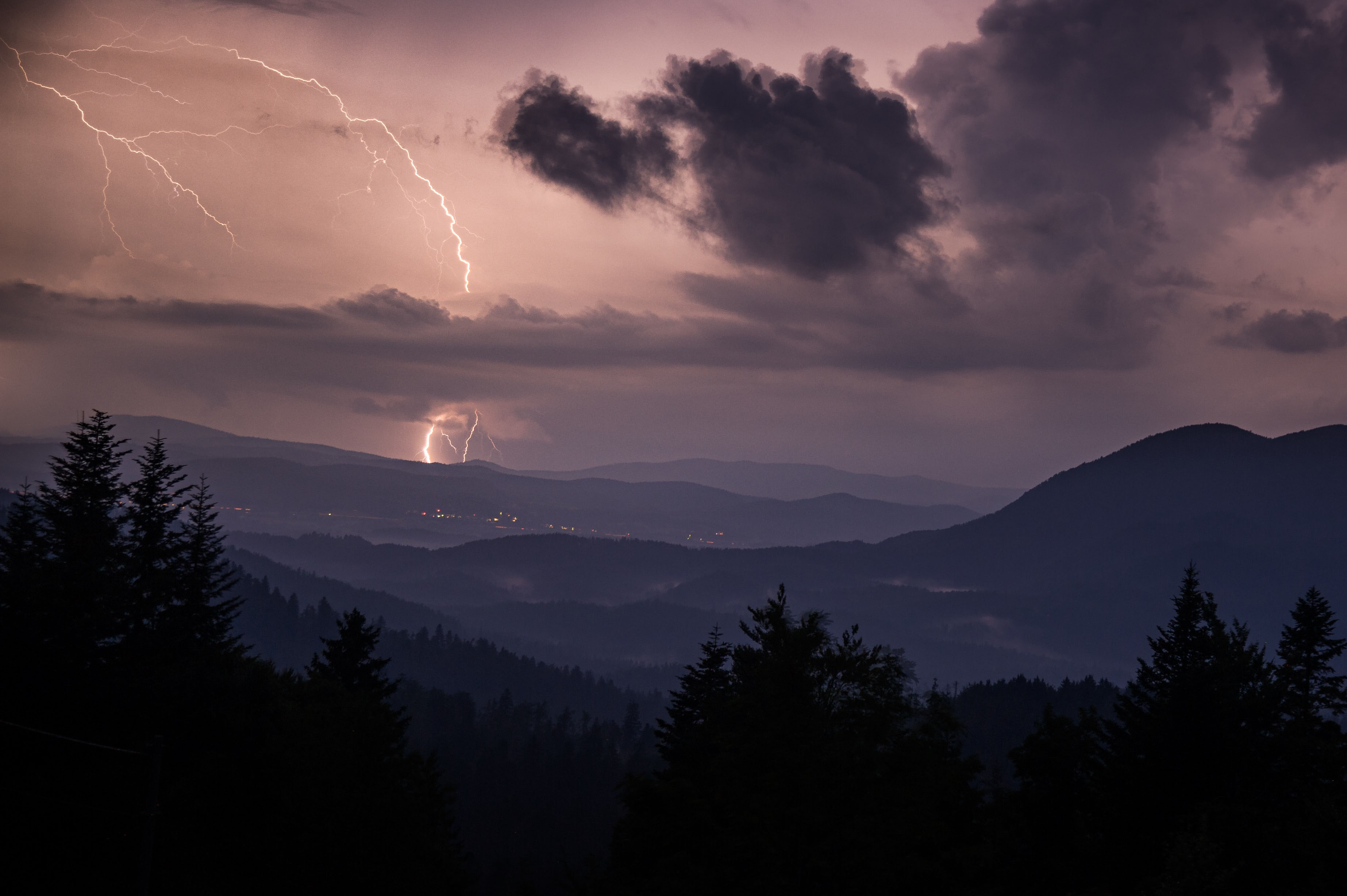 nevihta, narava, vreme, strela