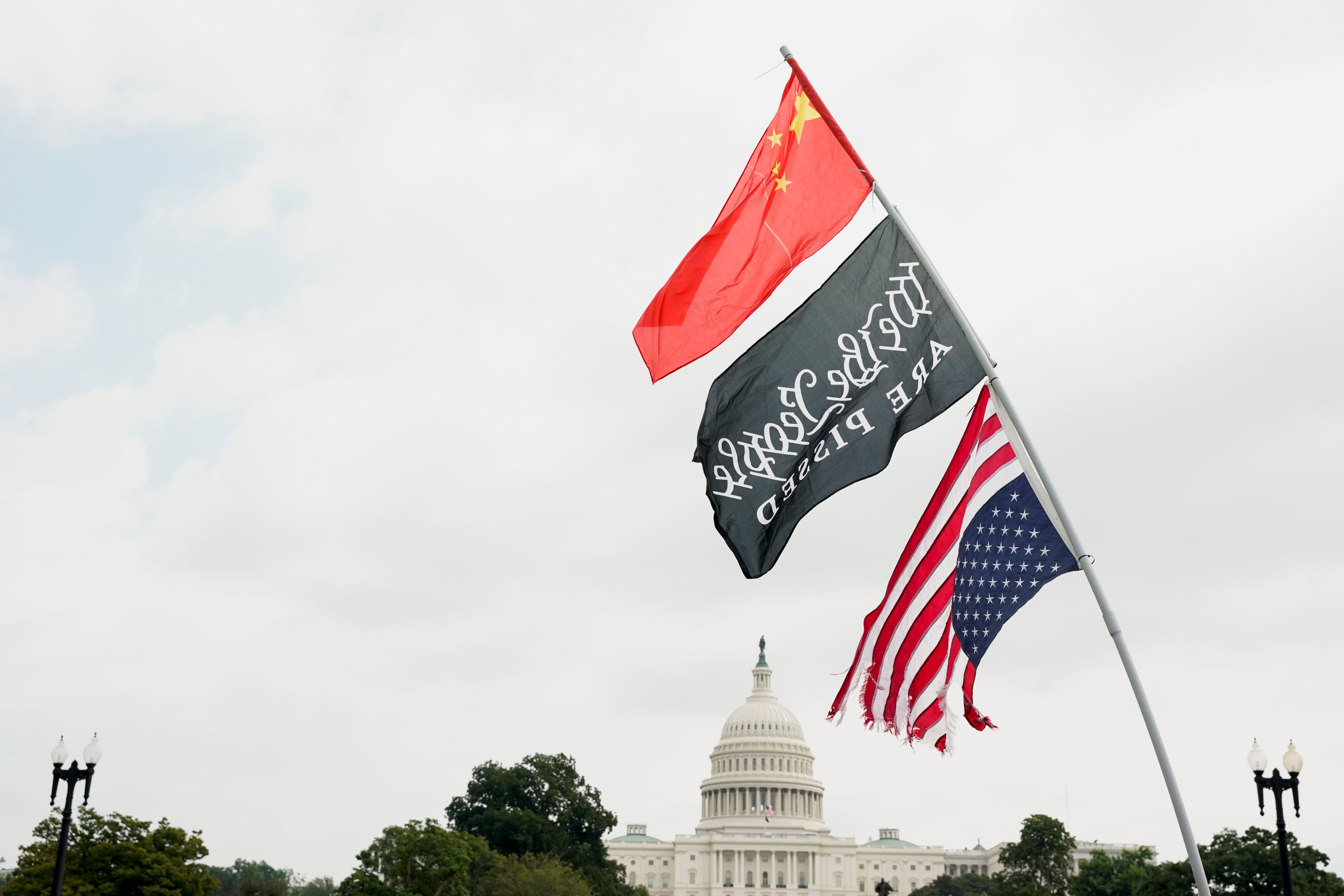 Protest in support of defendants being prosecuted in the January 6 attack on the Capitol, in Washington