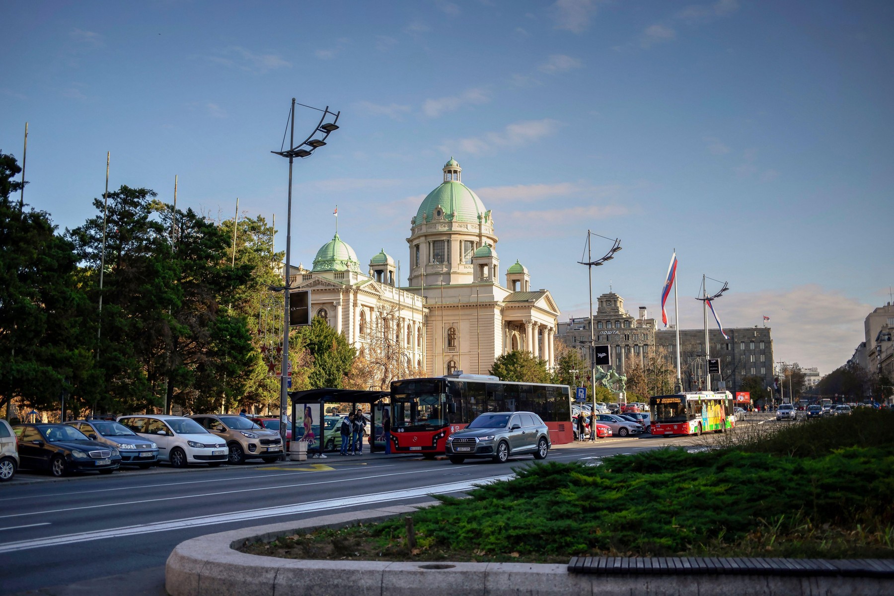 Belgrade, Serbia, Nov 26, 2019: The National Assembly of the Republic of Serbia on Nikola Pasic Square