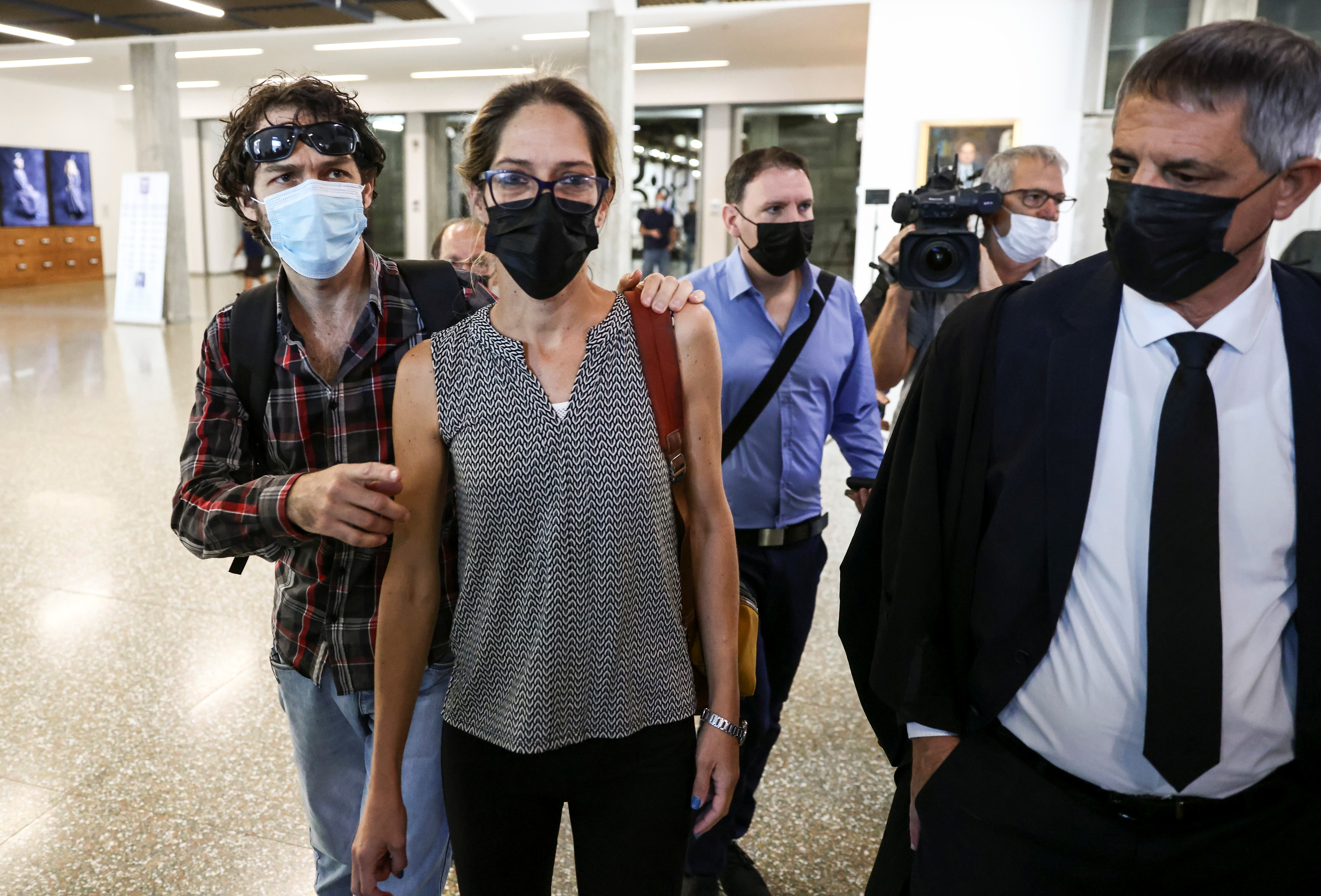 Aya Biran, the maternal aunt of Eitan Biran, arrives to the District court in Tel Aviv