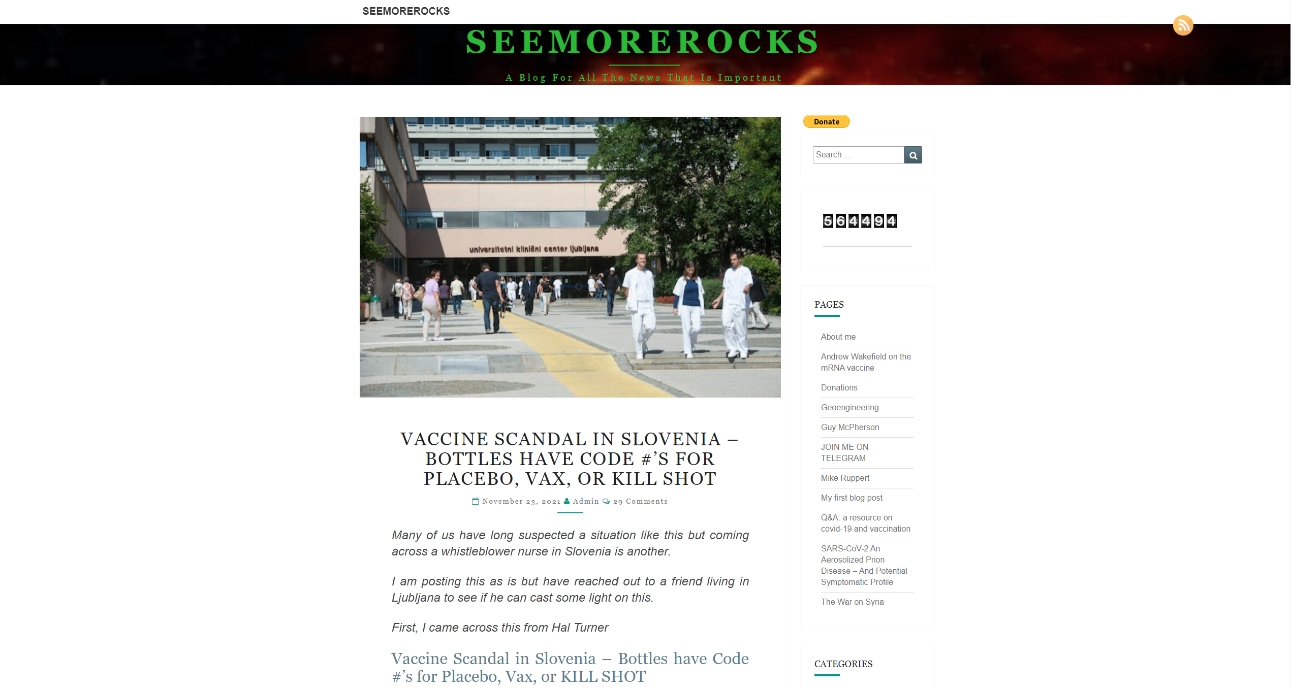 Lažna novica, posnetek zaslona