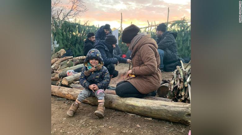 Begunci na meji v Belorusiji