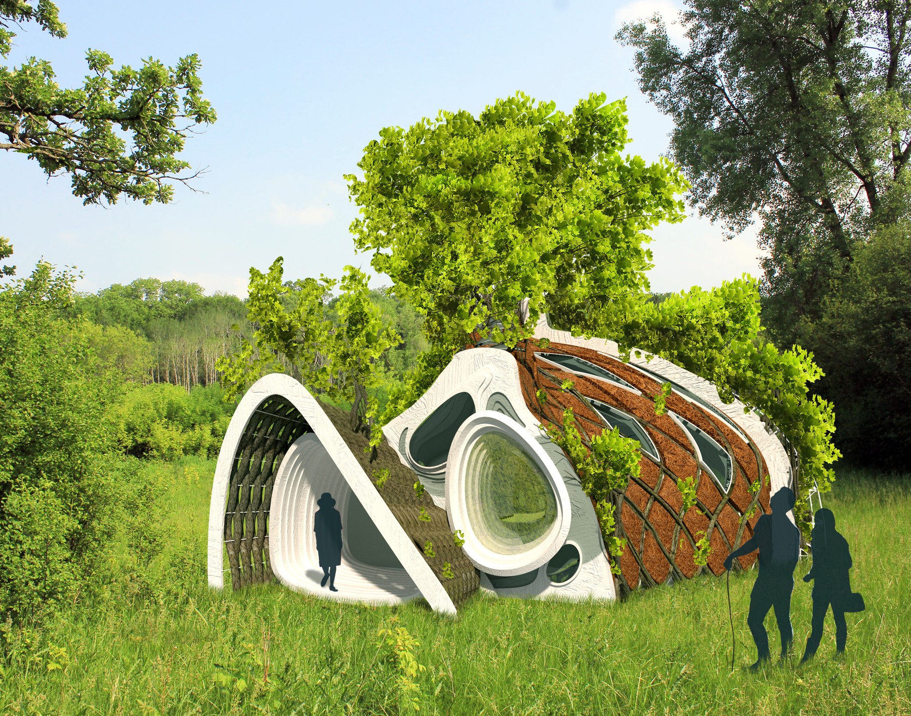 hiša iz živih dreves, koncept