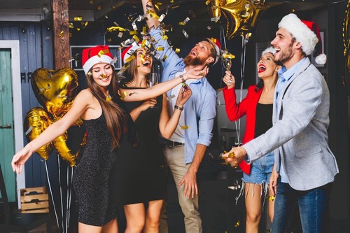 moški, ženske, novo leto, zabava