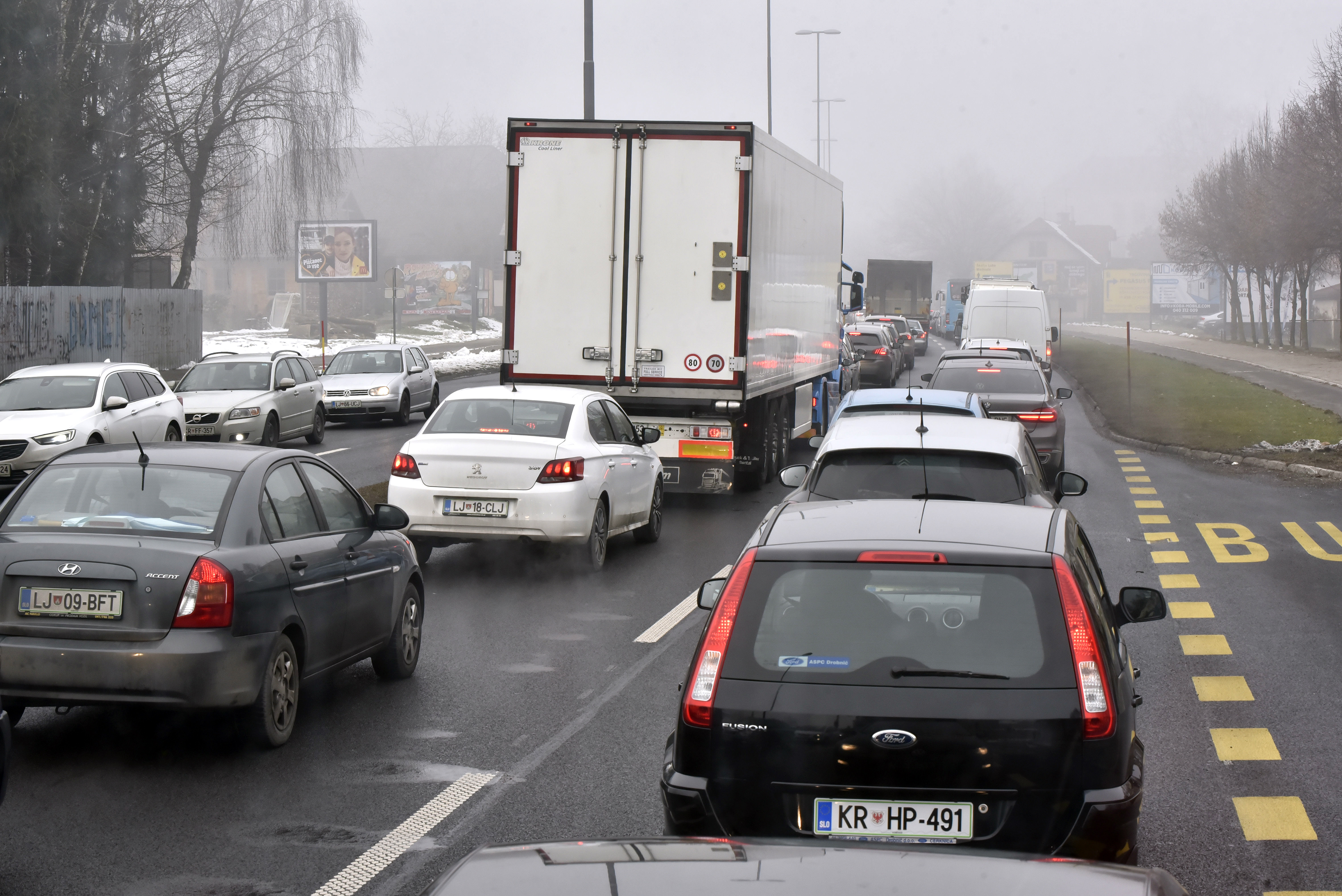 Prometni zastoj, testirno mesto, Stenžiče
