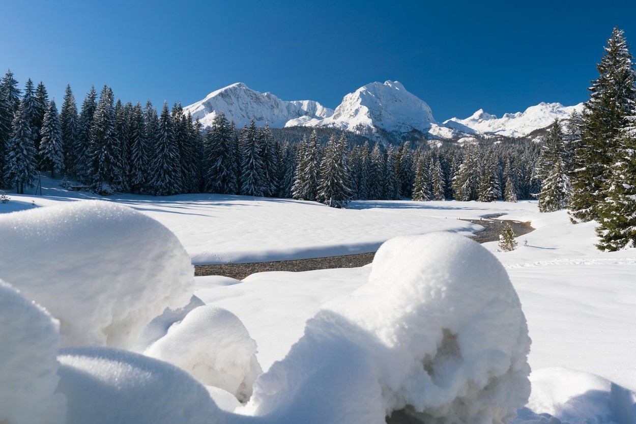 črna gora, sneg, mraz