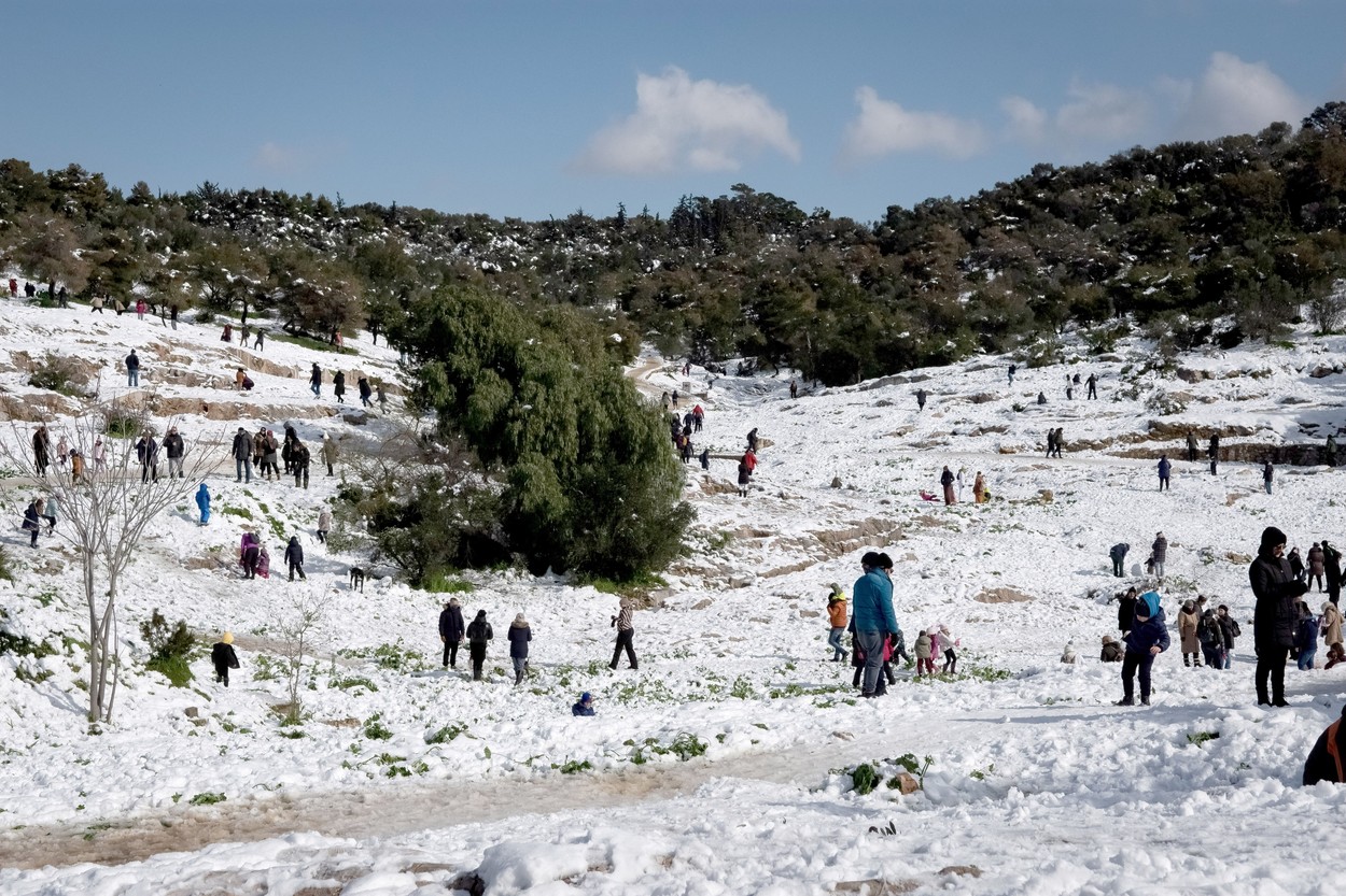 snežni vihar, grčija, atene