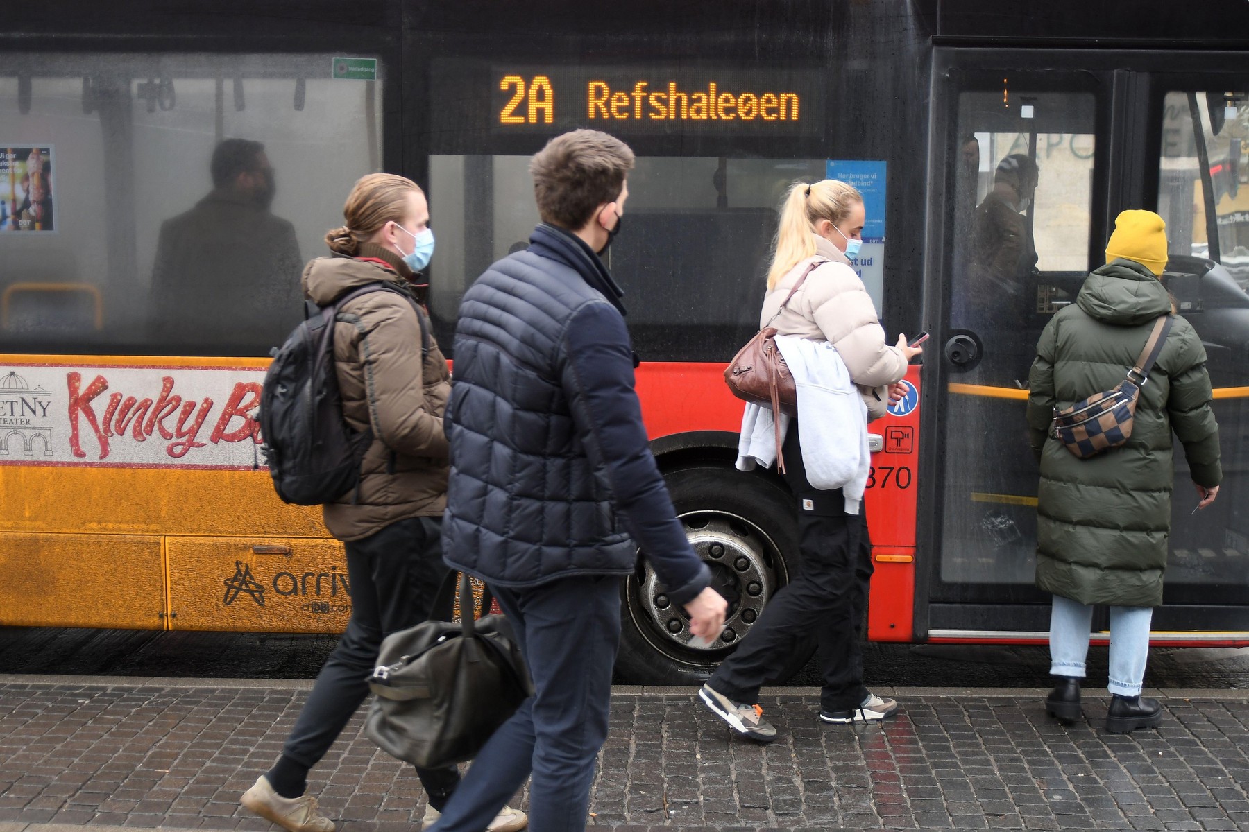 Copenhagen/Denmark./23 January 2022/Get corona  covid-19 quick test free and keep social distance and In Denmark due to covid-19 and omicron cases face mask is manadtory for danish  public transport system bus train and metro and on airport for air travel