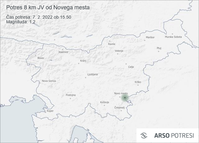 Potres blizu Novega mesta