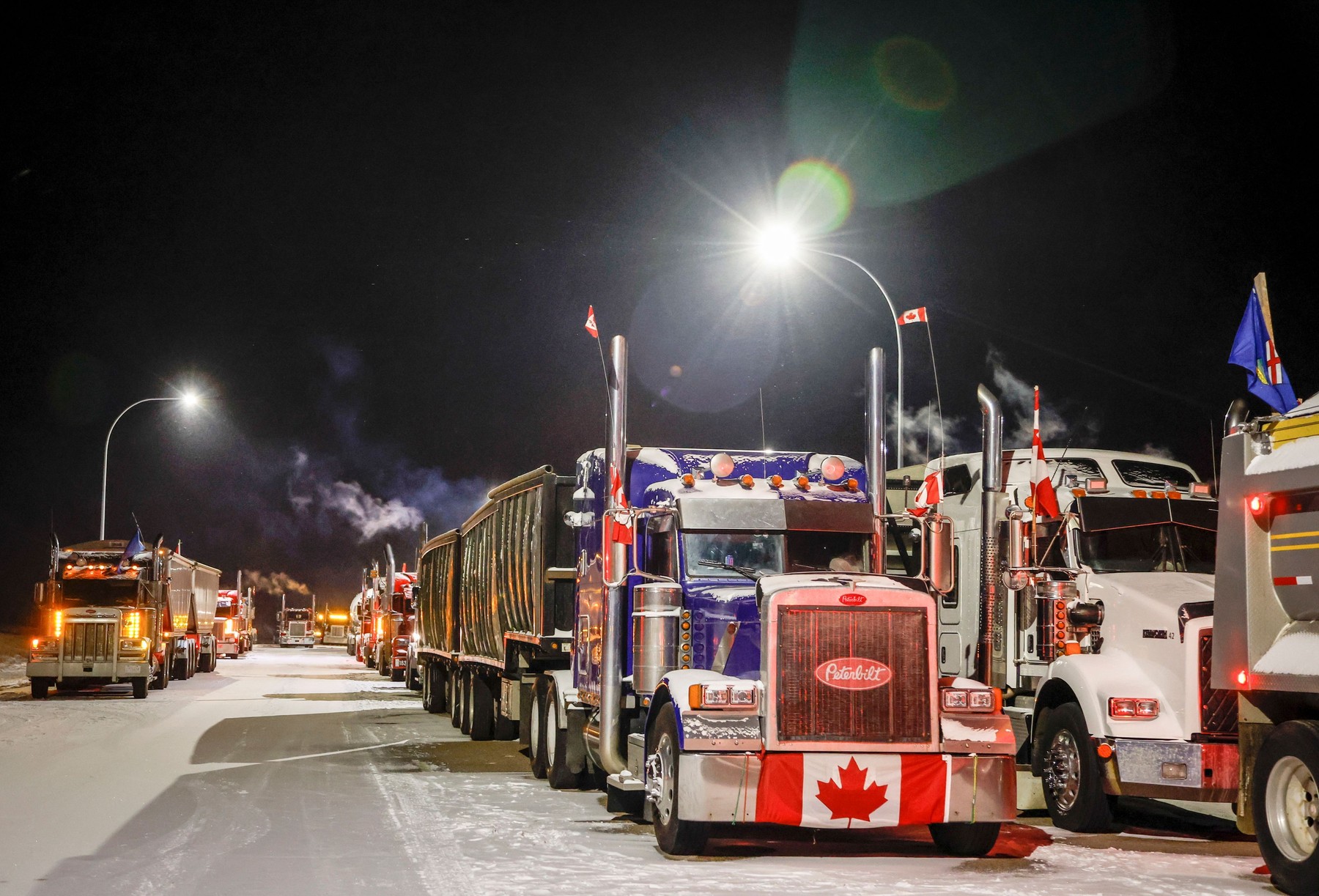 Trucker Protest Border, Coutts, Canada - 01 Feb 2022