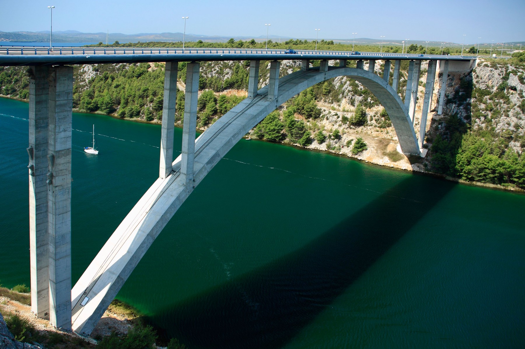 Krka bridge (388 metres long) near Skradin, Croatia