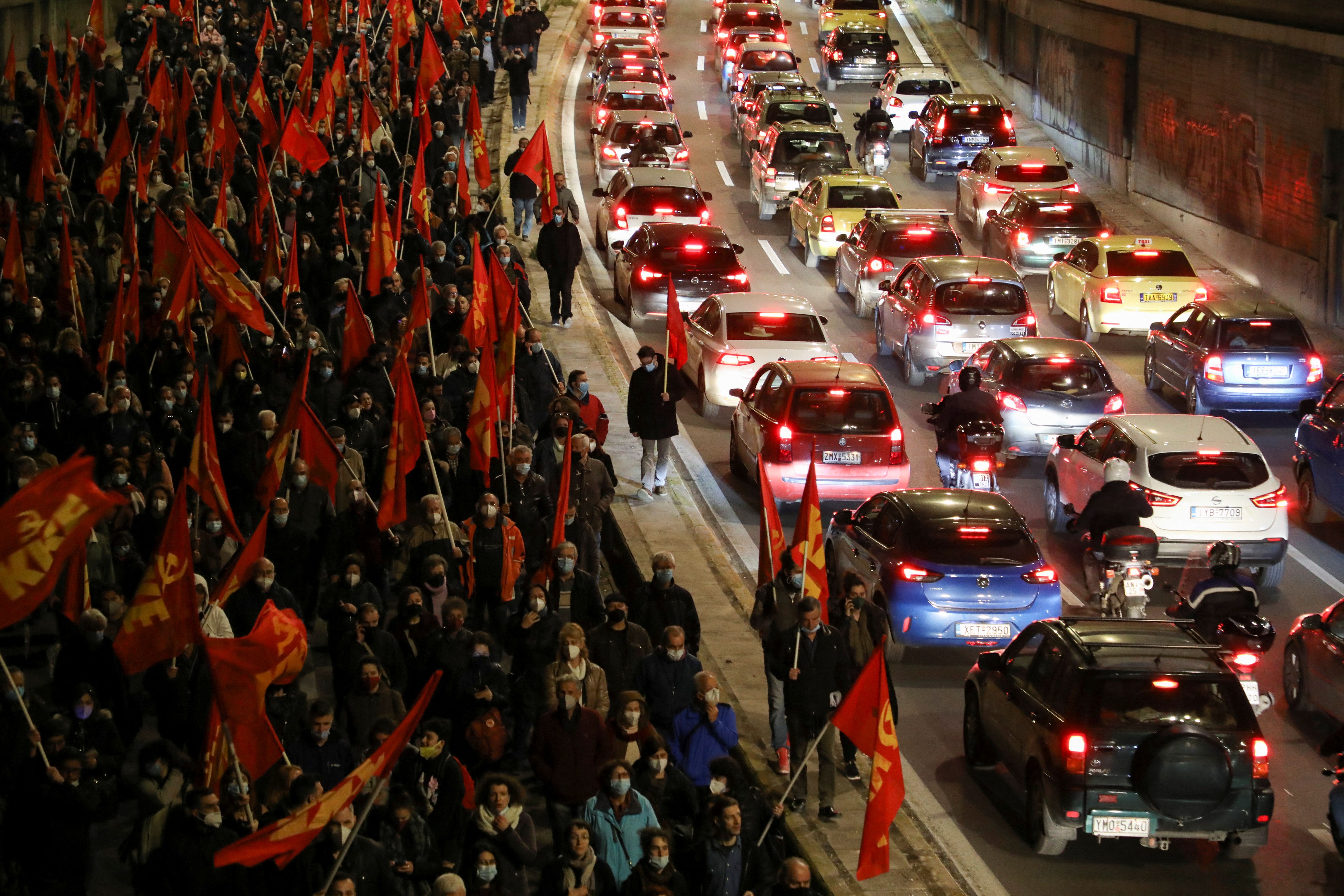  protesti v Atenah/REUTERS/Louiza Vradi