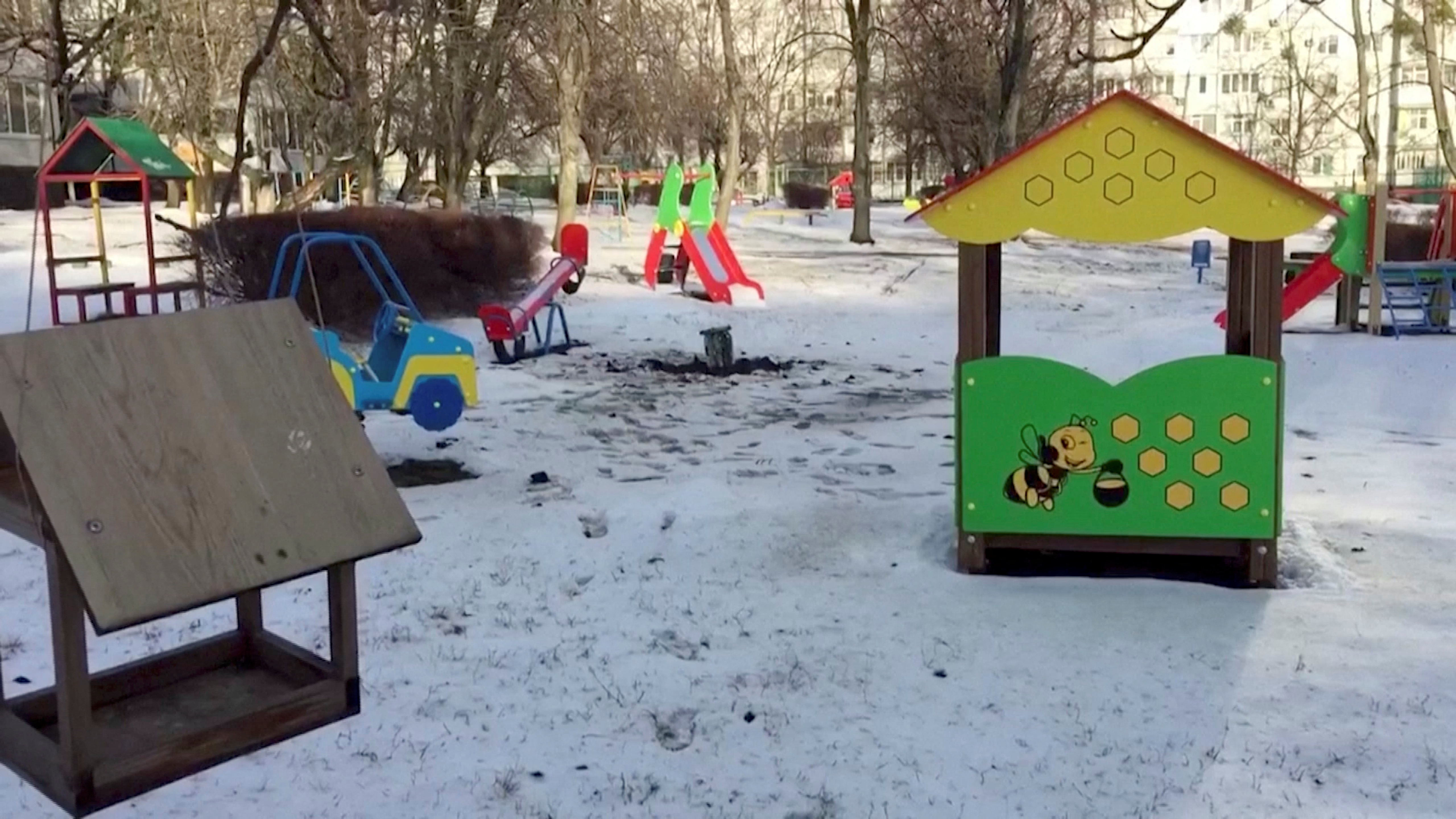 Unexploded Grad rocket is found at kindergarten playground in Kharkiv