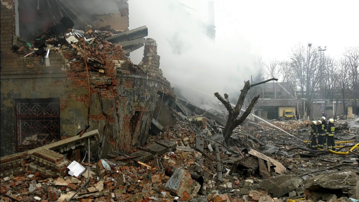 Aftermath of rocket attacks in Dnipro, Ukraine - 11 Mar 2022
