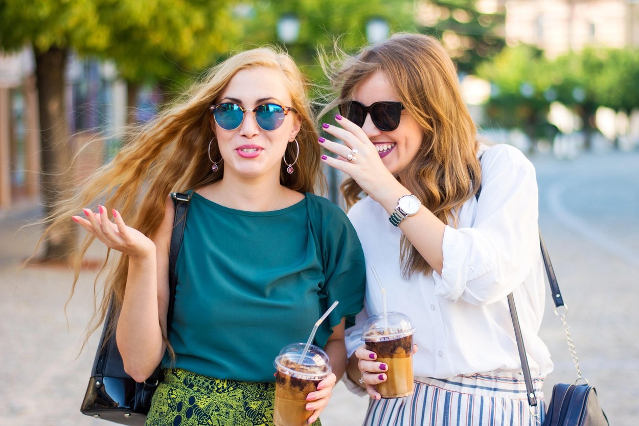 ženski, kava, sprehod