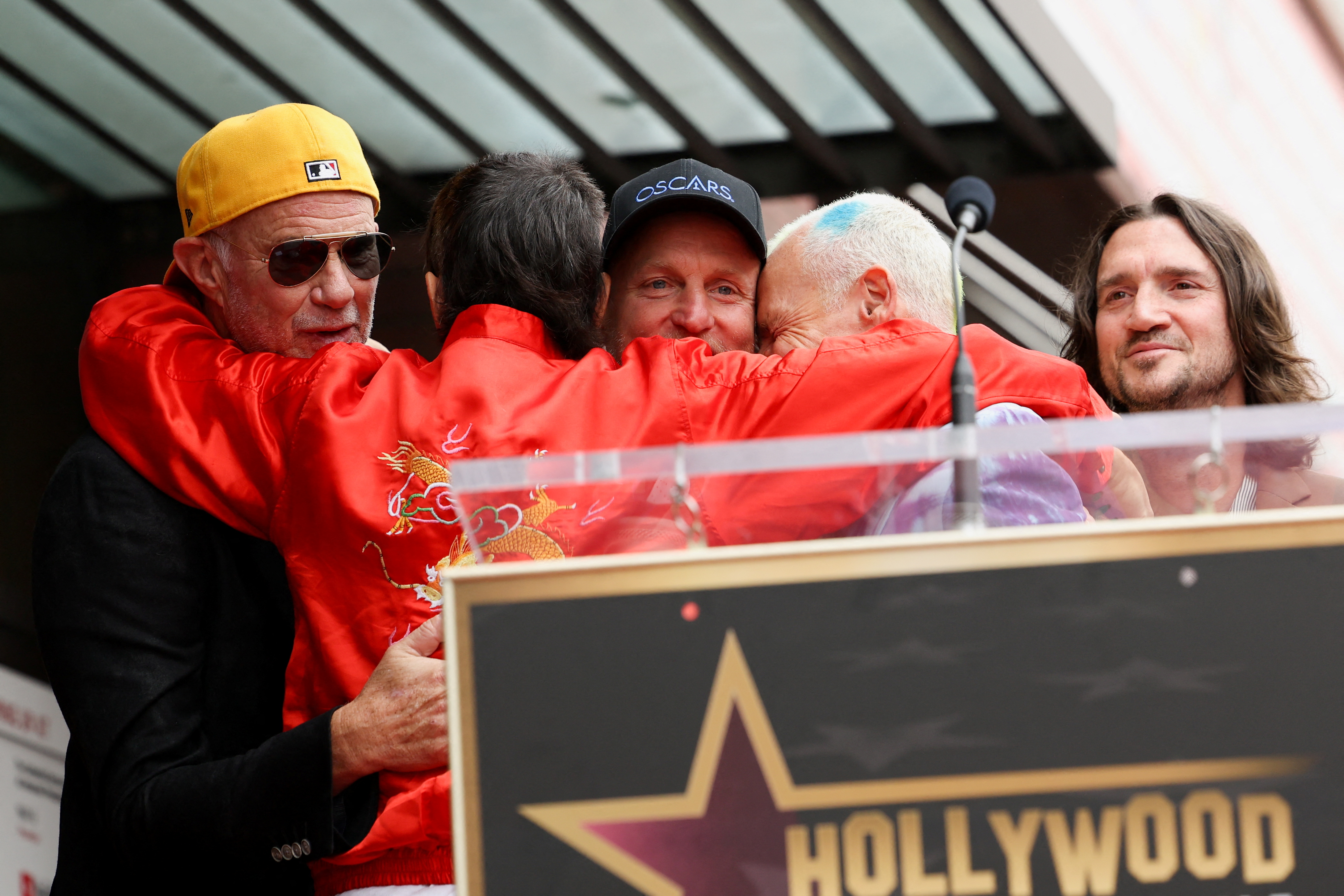Rock band Red Hot Chili Peppers unveil their star on the Hollywood Walk of Fame, in Los Angeles