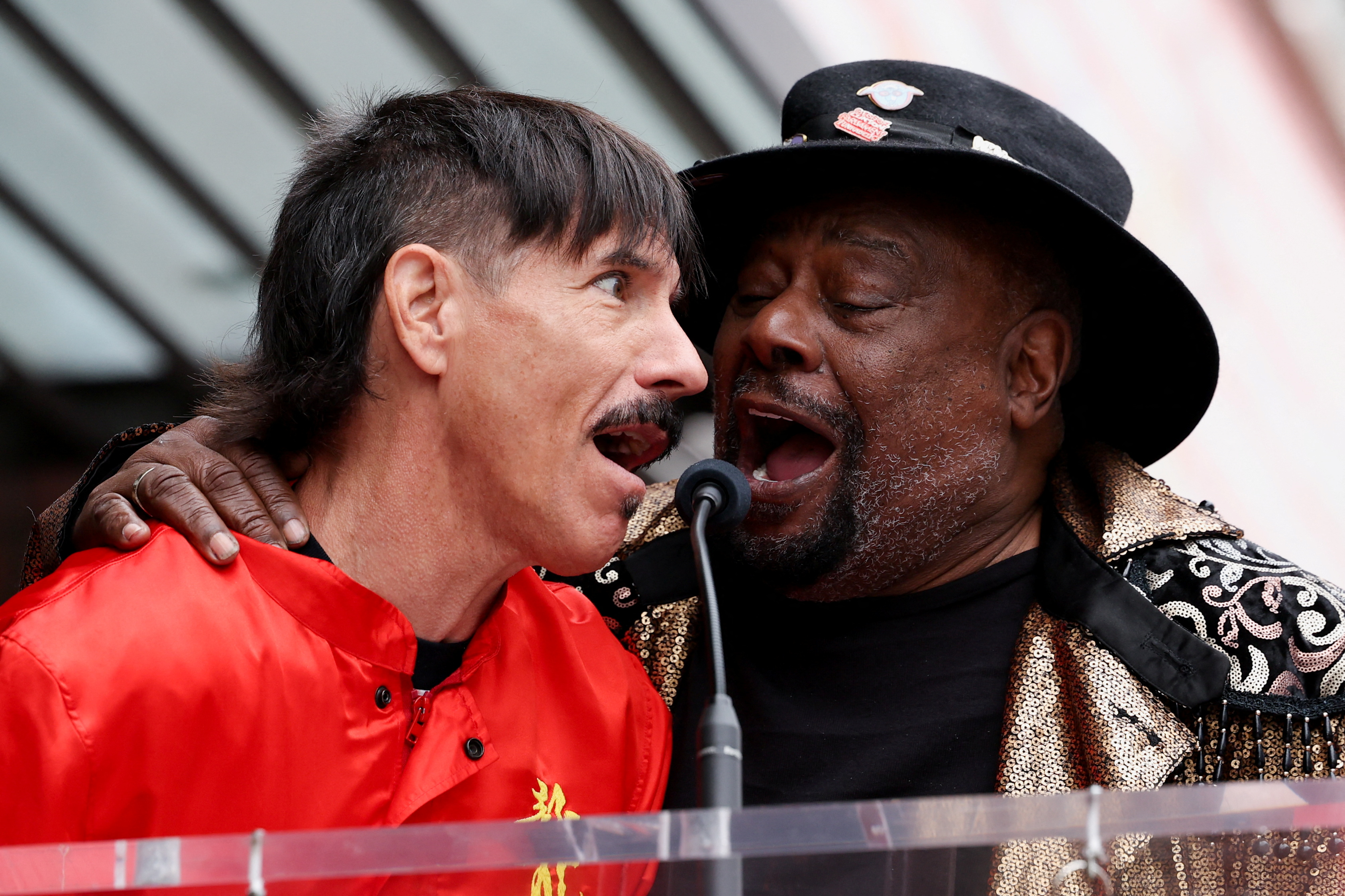 Rock band Red Hot Chili Peppers unveil their star on the Hollywood Walk of Fame, in Los Angeles
