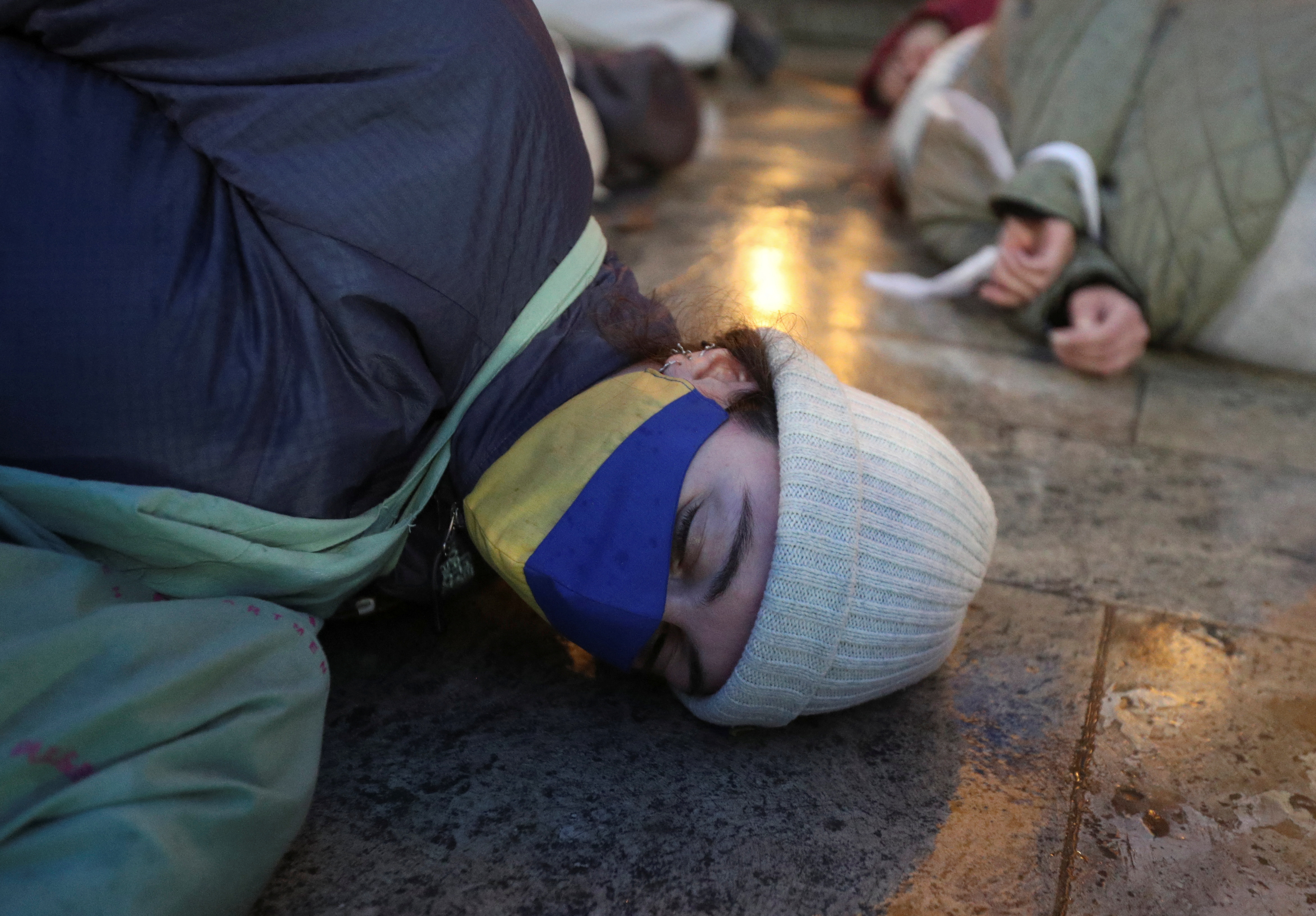 vojna v Ukrajini, protest, Tbilisi, flash mob, Buča