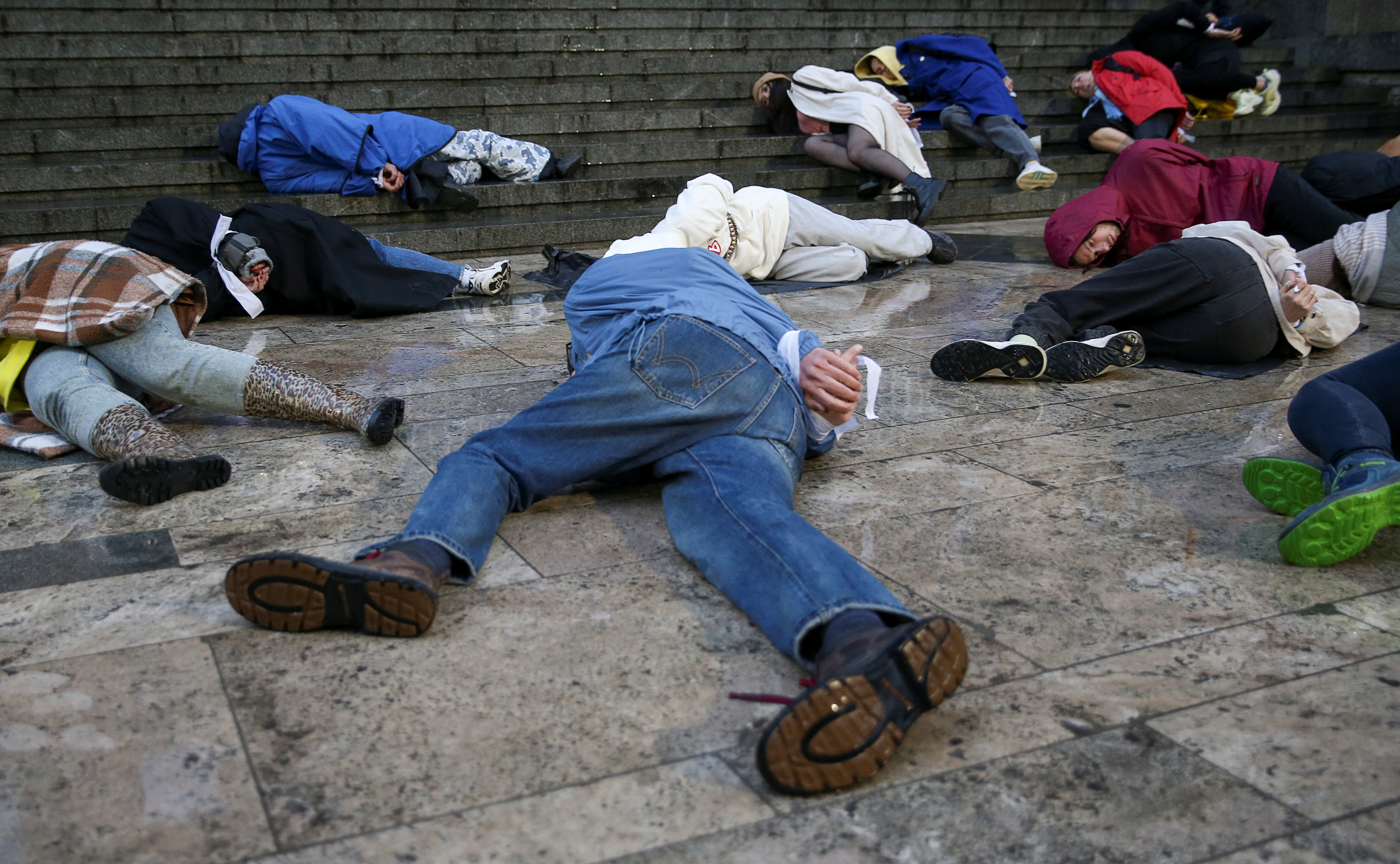 vojna v Ukrajini, protest, Tbilisi, flash mob, Buča
