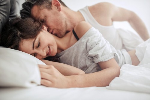 seks, moški, ženska, postelja