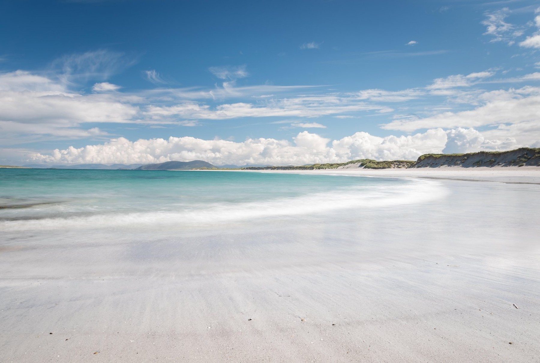 White sand and turquoise sea of West Beach, Berneray, Outer Hebrides, Western Isles, Scotland