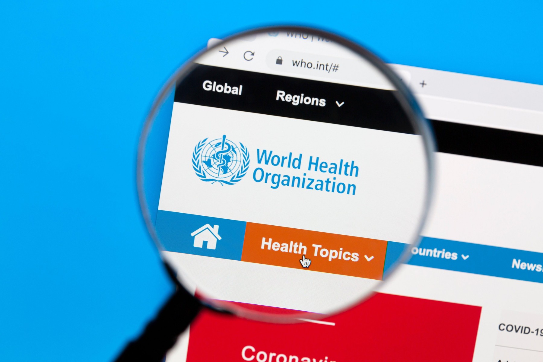 Ostersund, Sweden - Nov 2, 2021: World Health Organisation website. The World Health Organization (WHO is a specialized agency of the United Nations r