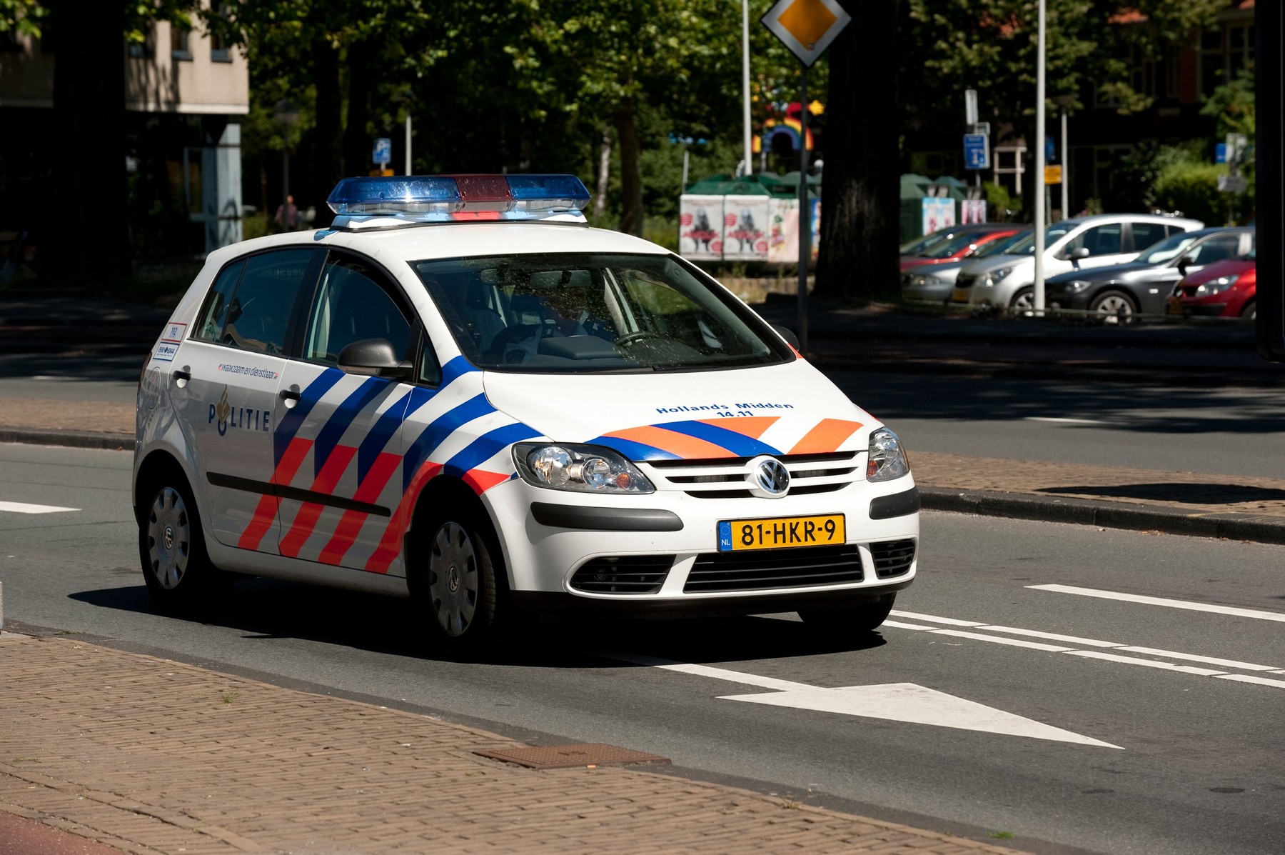 Dutch Police Car Politie Leiden Holland Netherlands Europe EU