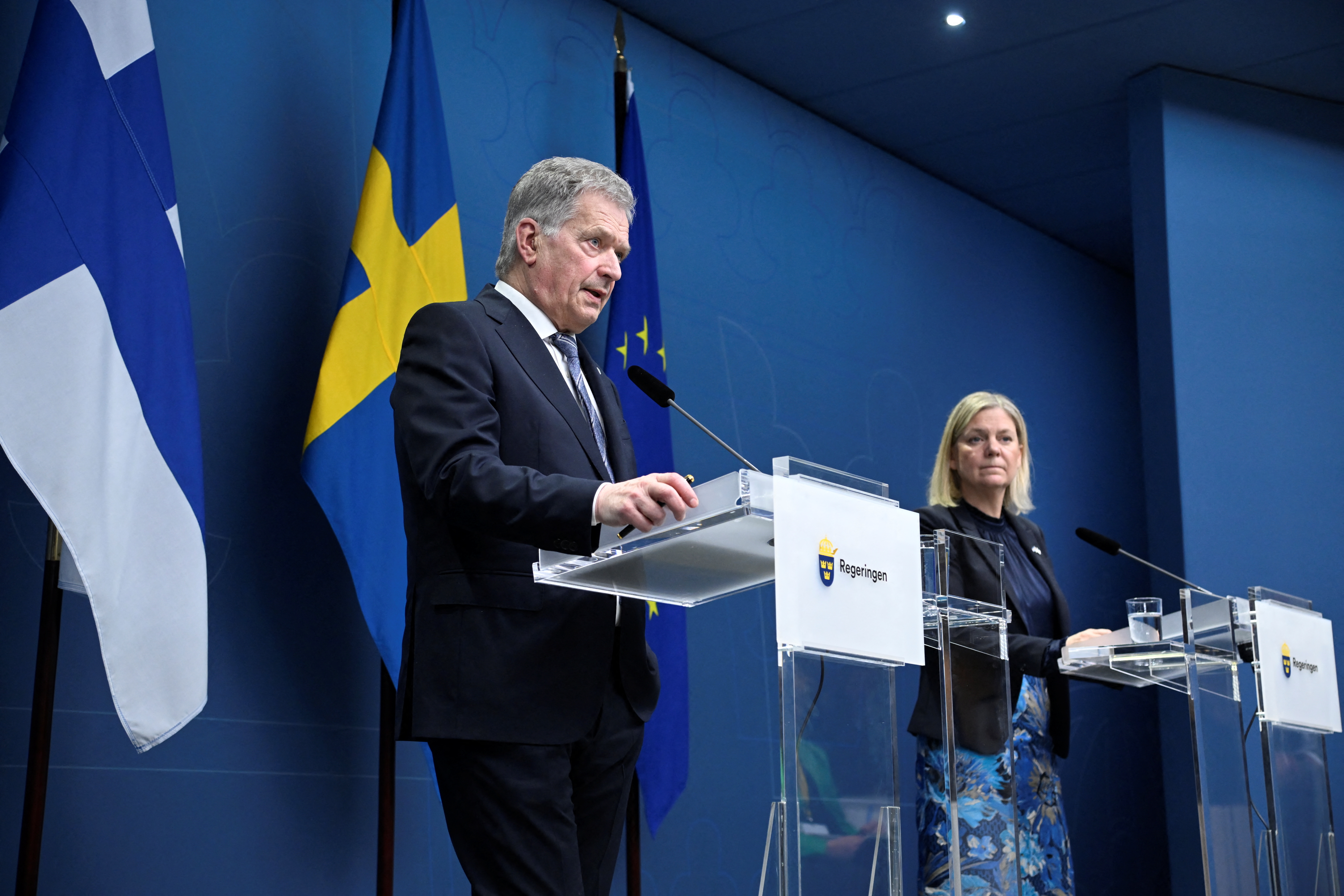 Sweden's PM Andersson receives Finland's President Niinisto in Stockholm