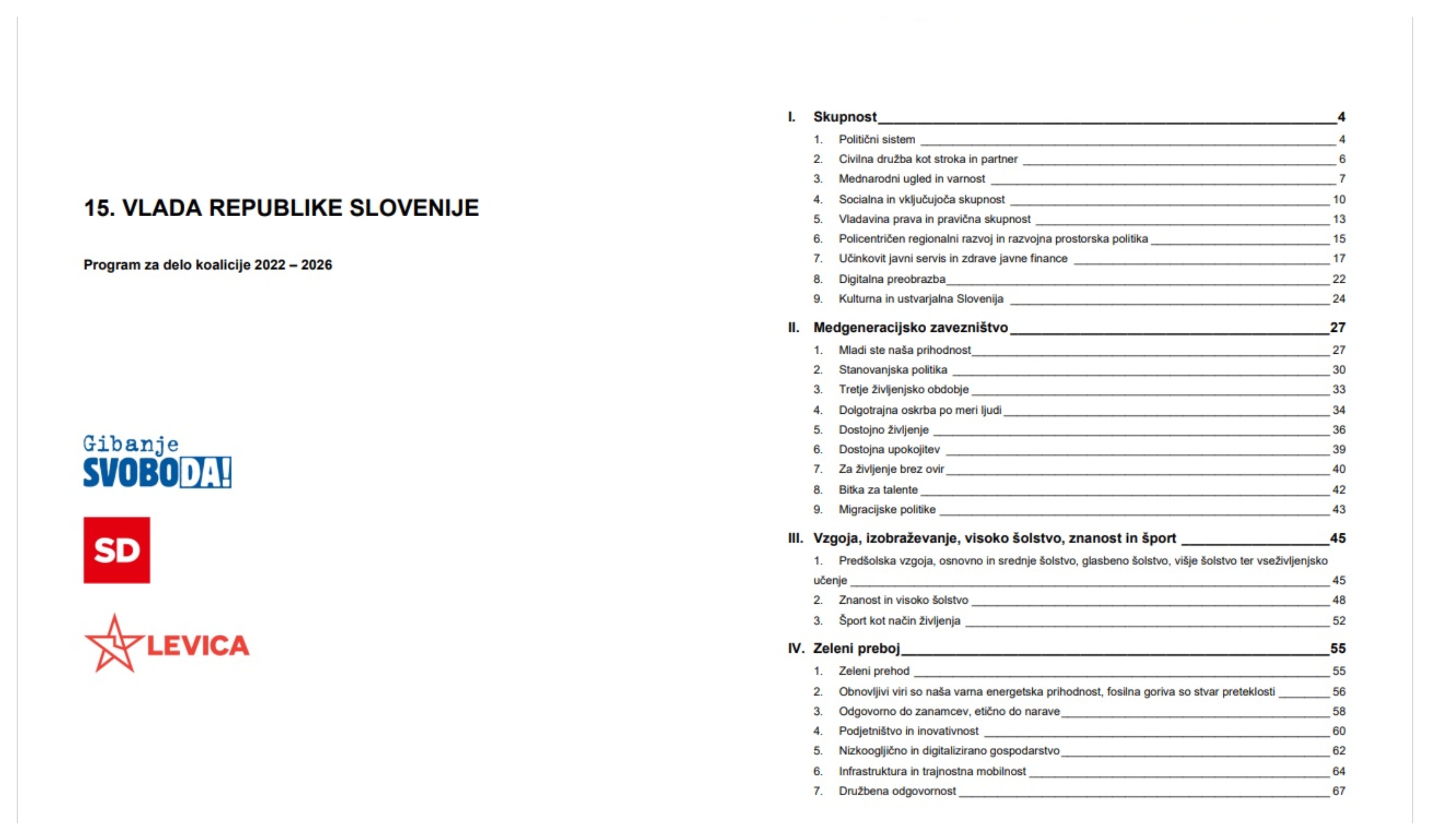 Koalicijska pogodba tekst besedilo