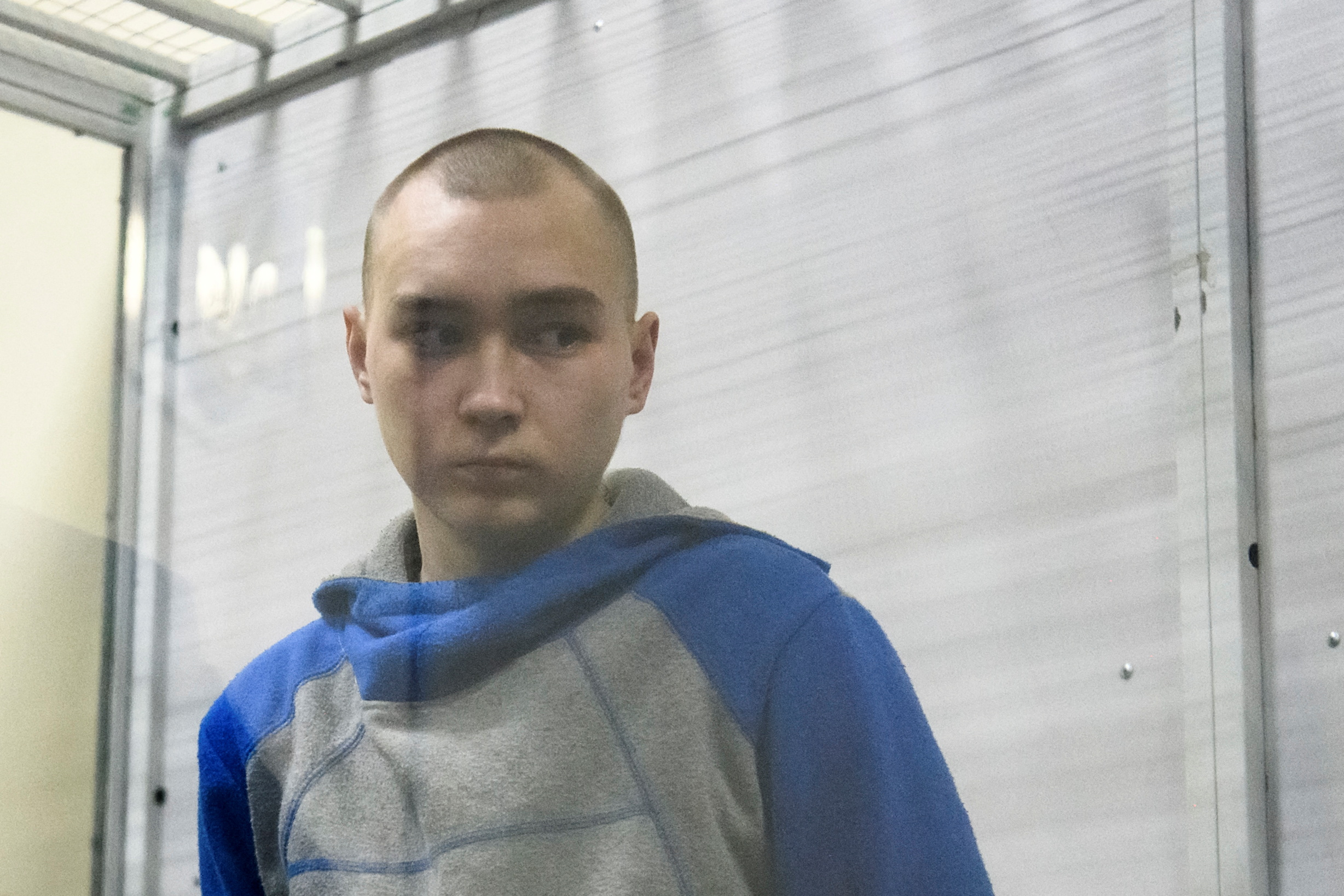 Russian soldier Shishimarin attends a court hearing in Kyiv