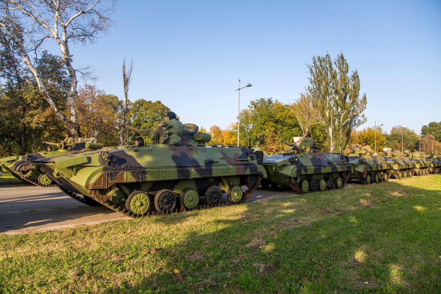 Unidentified serbian soldiers in BVP M-80A Infantry Fighting Vehicles