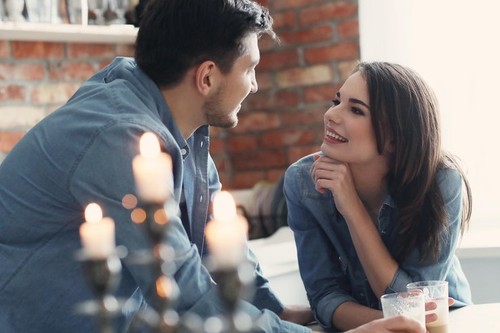 moški, ženska, sveče, ljubezen