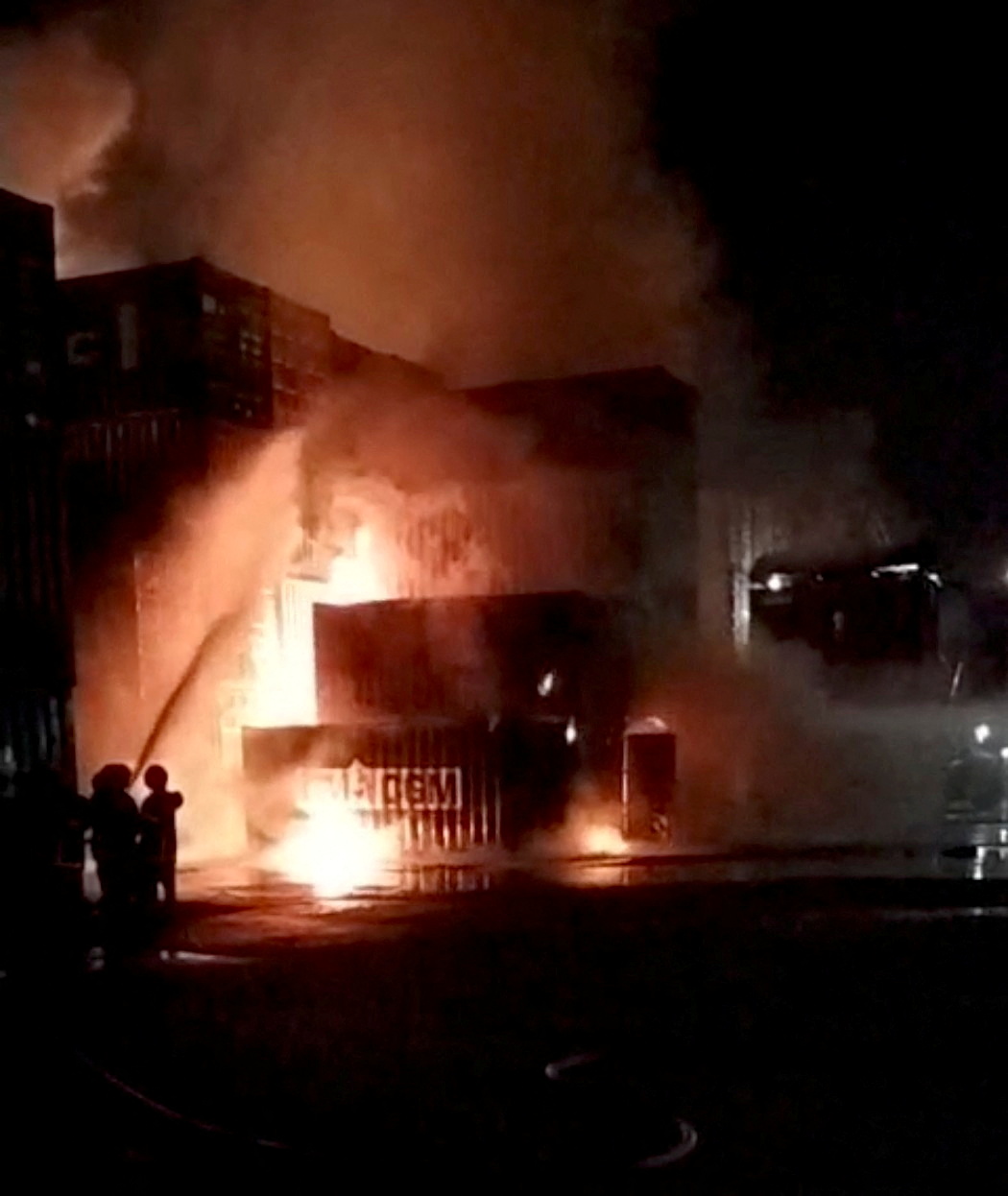 Fire breaks out at a container facility in Sitakunda